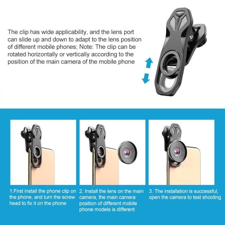 APEXEL APL-HB10X Clip para teleobjetivo con lente macro + Filtro de luz de estrella + Kit de lentes para teléfono CPL, APL-HB10X