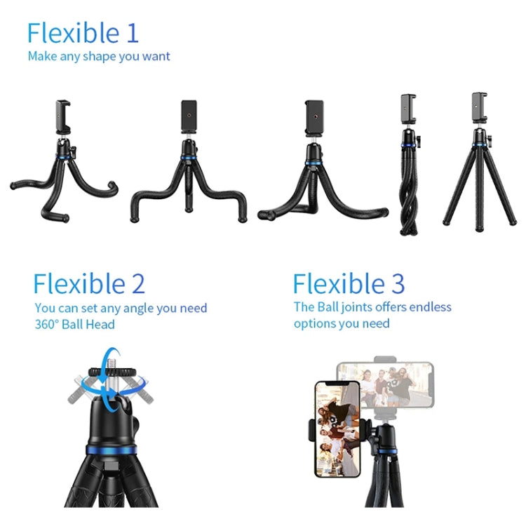 APEXEL APL-JJ10 Cámara deportiva SLR móvil Transmisión en vivo Soporte universal para trípode de pulpo, APL-JJ10