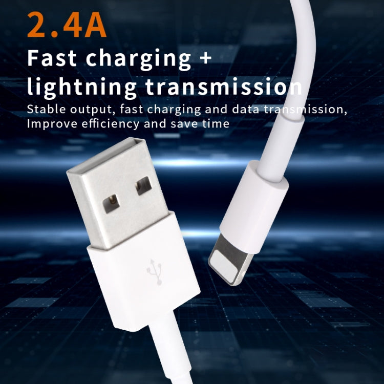 IVON CA19 Cable de datos de carga rápida USB de 2,4 A a 8 pines para iPhone, iPad, longitud: 1 m