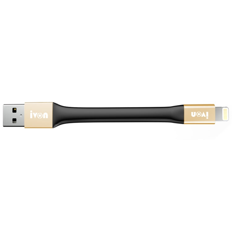 Cable de datos portátil IVON CA90 2.4A USB a 8 pines con anillo, longitud: 14,5 cm, 8 Pin