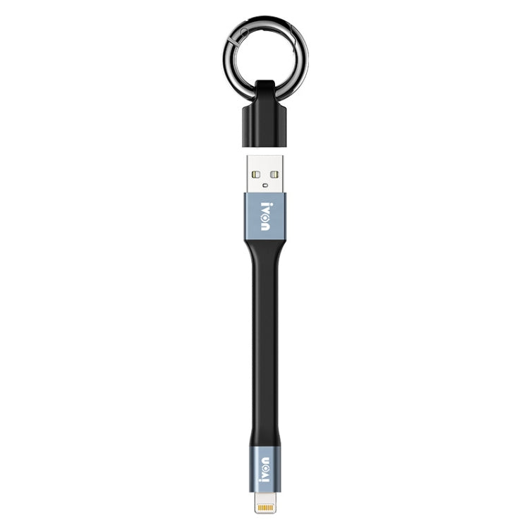 Cable de datos portátil IVON CA90 2.4A USB a 8 pines con anillo, longitud: 14,5 cm, 8 Pin