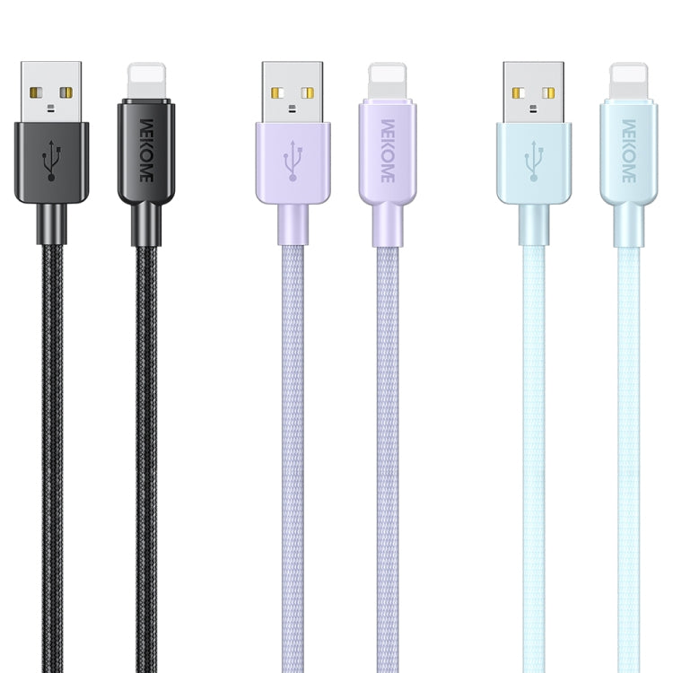 WEKOME WDC-03 Tidal Energy Series 2.4A USB a cable de datos trenzado de 8 pines, longitud: 1 m, USB to 8 Pin