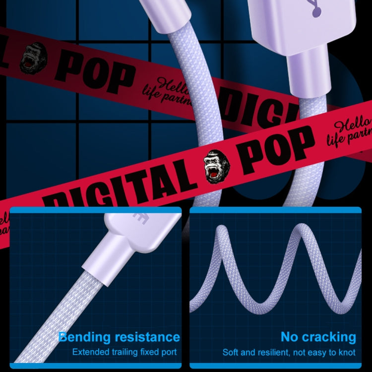 WEKOME WDC-03 Tidal Energy Series 2.4A USB a cable de datos trenzado de 8 pines, longitud: 1 m, USB to 8 Pin