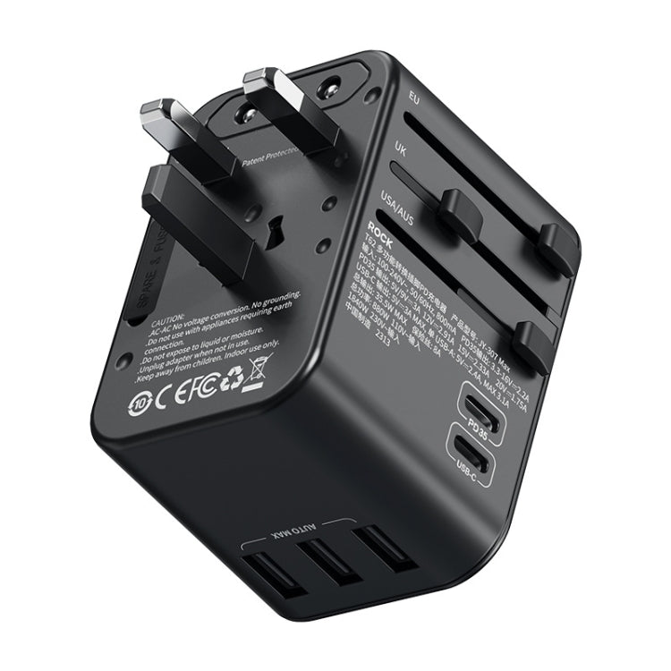 ROCK T62 35.5W Global Travel Multifuncional Enchufe PD Cargador Adaptador de corriente, T62