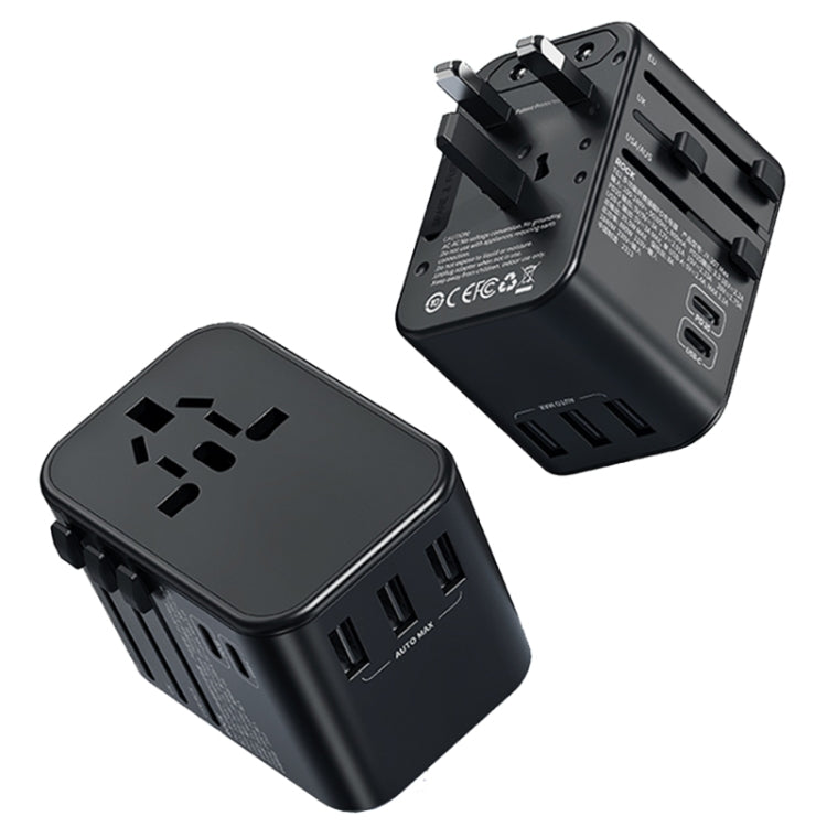 ROCK T62 35.5W Global Travel Multifuncional Enchufe PD Cargador Adaptador de corriente, T62