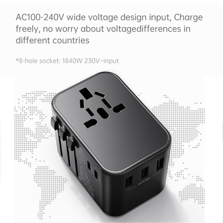 ROCK T62 35.5W Global Travel Multifuncional Enchufe PD Cargador Adaptador de corriente, T62