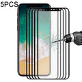 Para iPhone X 5 piezas ENKAY Hat-Prince 0,26 mm 9H Dureza superficial 2.5D Película de pantalla de vidrio templado de pantalla completa a prueba de explosiones, For X 2.5D (5 PCS), For X 2.5D
