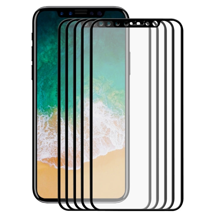 Para iPhone X 5 piezas ENKAY Hat-Prince 0,26 mm 9H Dureza superficial 2.5D Película de pantalla de vidrio templado de pantalla completa a prueba de explosiones, For X 2.5D (5 PCS), For X 2.5D