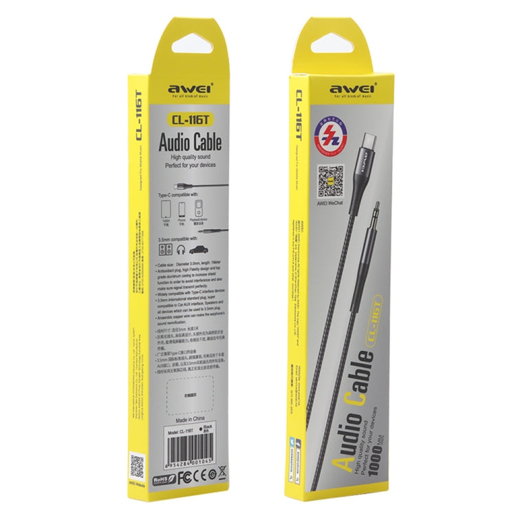 Wei CL-116T Cable de audio Hi-Fi tipo C / USB-C a 3,5 mm