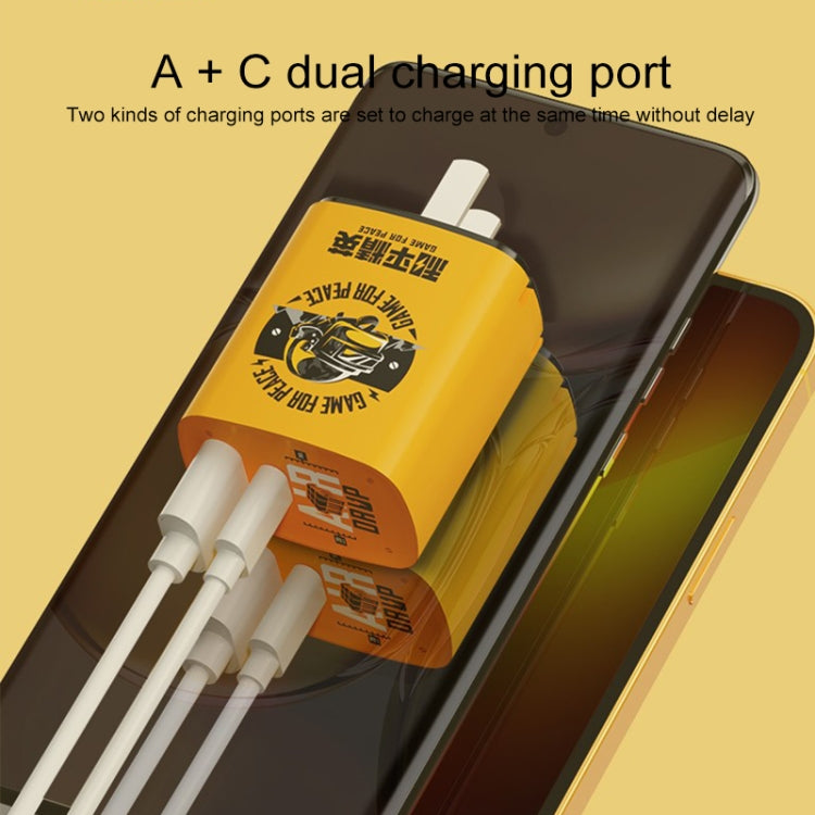 ROCK T42 PD 20W USB + TypeC / USB-C Cargador de viaje de carga rápida de dos puertos, enchufe de EE. UU., Charger