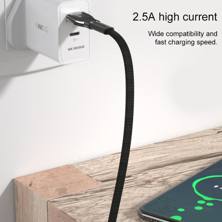 WK WDC-107i 1m 2.4A Serie Saint Zinc Alloy USB a cable de carga de sincronización de datos de 8 pines, 8 Pin