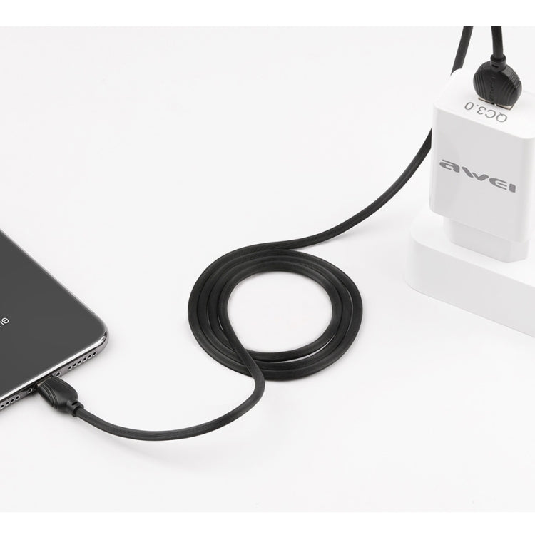 awei CL-63 2.5A Cable de datos de aleación de aluminio de carga + transmisión de 8 pines, longitud: 1 m