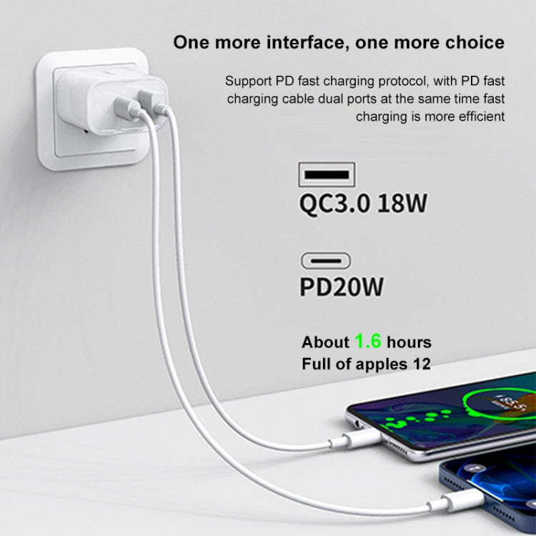 Cargador WK WP-U53 QC3.0 Cargador rápido USB tipo C Maxspeed PD de 20 W