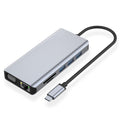 12 en 1 RJ45 + 100W PD + SD/TF + USB3.0x5+ HDMI + VGA + Adaptador AUX de 3,5 mm a HUB tipo C, 12 in 1