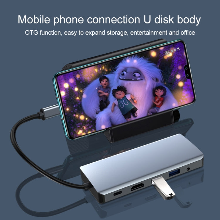 12 en 1 RJ45 + 100W PD + SD/TF + USB3.0x5+ HDMI + VGA + Adaptador AUX de 3,5 mm a HUB tipo C, 12 in 1