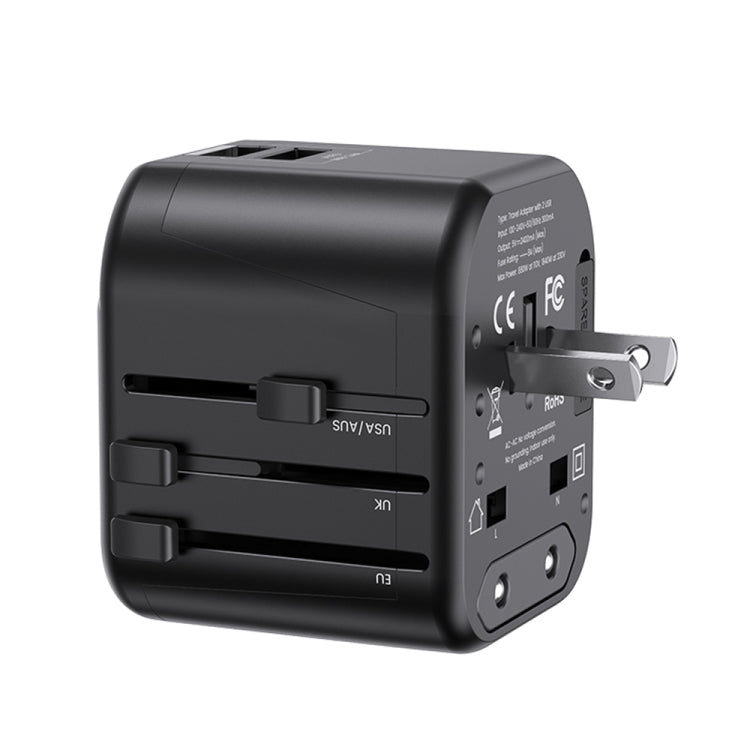 USAMS US-CC173 T55 Cargador de viaje universal con enchufe múltiple de 12 W, US-CC173 T55