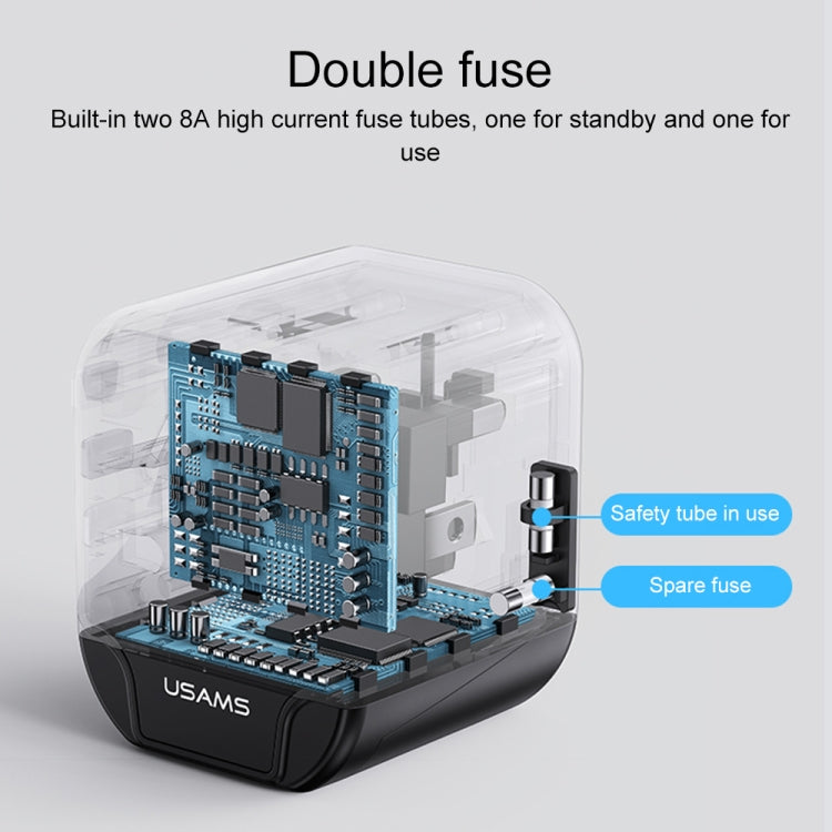 USAMS US-CC173 T55 Cargador de viaje universal con enchufe múltiple de 12 W, US-CC173 T55