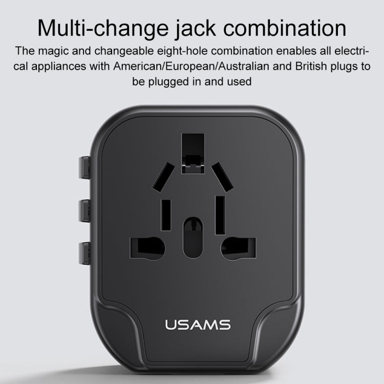 USAMS US-CC173 T55 Cargador de viaje universal con enchufe múltiple de 12 W, US-CC173 T55