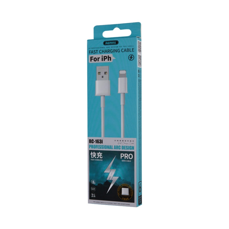 Cable de datos profesional de carga rápida Remax RC-163i 2.1A de 8 pines, longitud: 1 m, 8 Pin