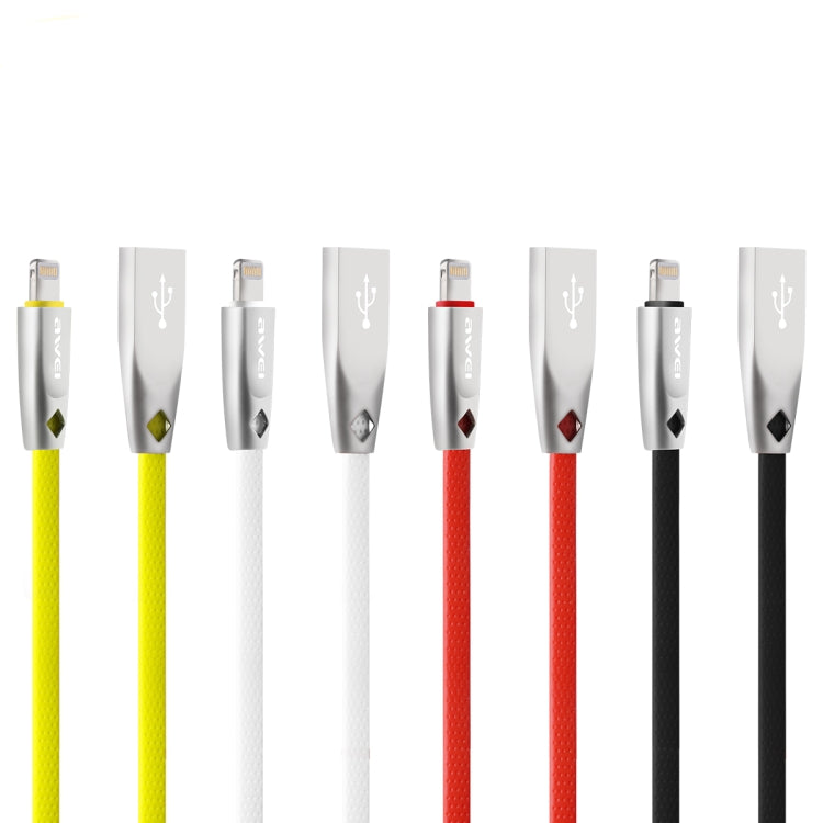 AWEI CL-95 USB a 8 pines TPE de carga rápida portátil + cable de datos de aleación de aluminio, 2 A, longitud: 1 m