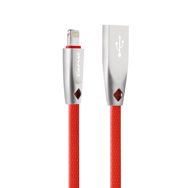 AWEI CL-95 USB a 8 pines TPE de carga rápida portátil + cable de datos de aleación de aluminio, 2 A, longitud: 1 m