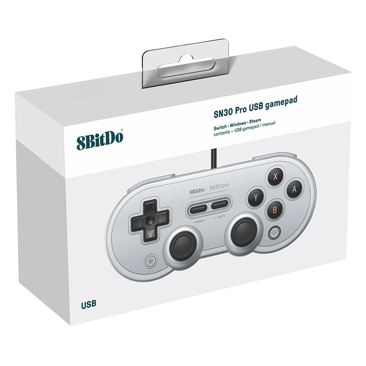 Joystick con cable USB 8Bitdo SN30 PRO para Swith / Steam / PC, SN30 PRO Wired(Grey)