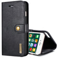 DG.MING para iPhone 8 Plus y iPhone 7 Plus Funda protectora magnética desmontable con tapa horizontal con textura Crazy Horse con soporte, ranuras para tarjetas y billetera, iPhone 8P & 7P