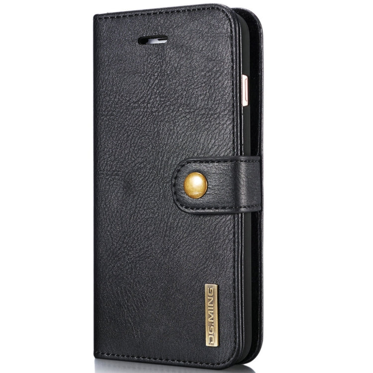 DG.MING para iPhone 8 Plus y iPhone 7 Plus Funda protectora magnética desmontable con tapa horizontal con textura Crazy Horse con soporte, ranuras para tarjetas y billetera, iPhone 8P & 7P
