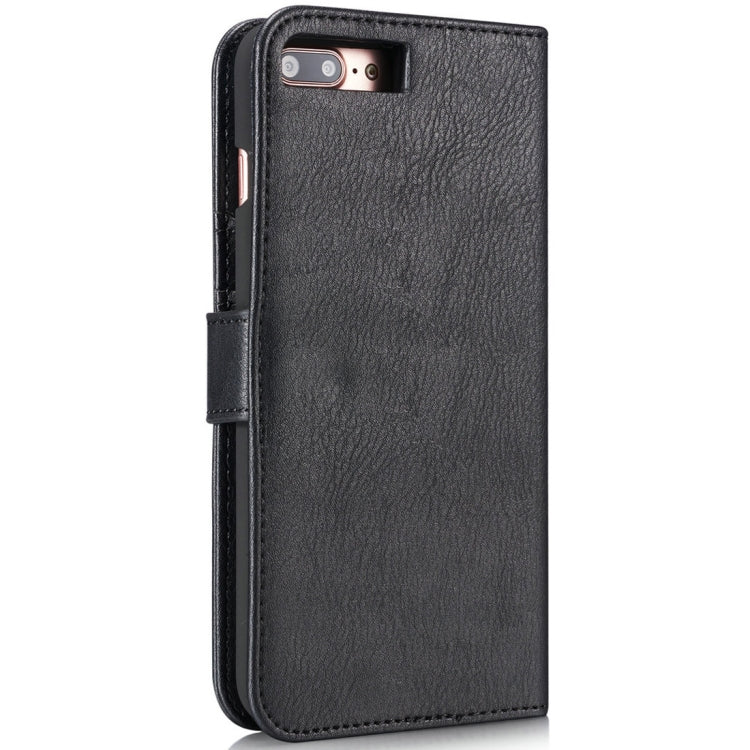 DG.MING para iPhone 8 Plus y iPhone 7 Plus Funda protectora magnética desmontable con tapa horizontal con textura Crazy Horse con soporte, ranuras para tarjetas y billetera, iPhone 8P & 7P