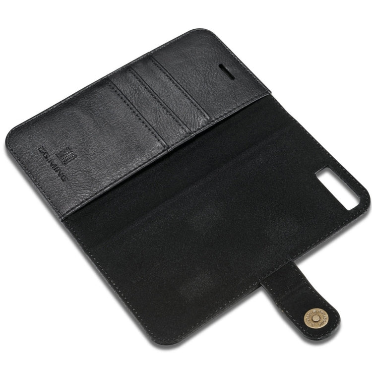 DG.MING para iPhone 8 Plus y iPhone 7 Plus Funda protectora magnética desmontable con tapa horizontal con textura Crazy Horse con soporte, ranuras para tarjetas y billetera, iPhone 8P & 7P