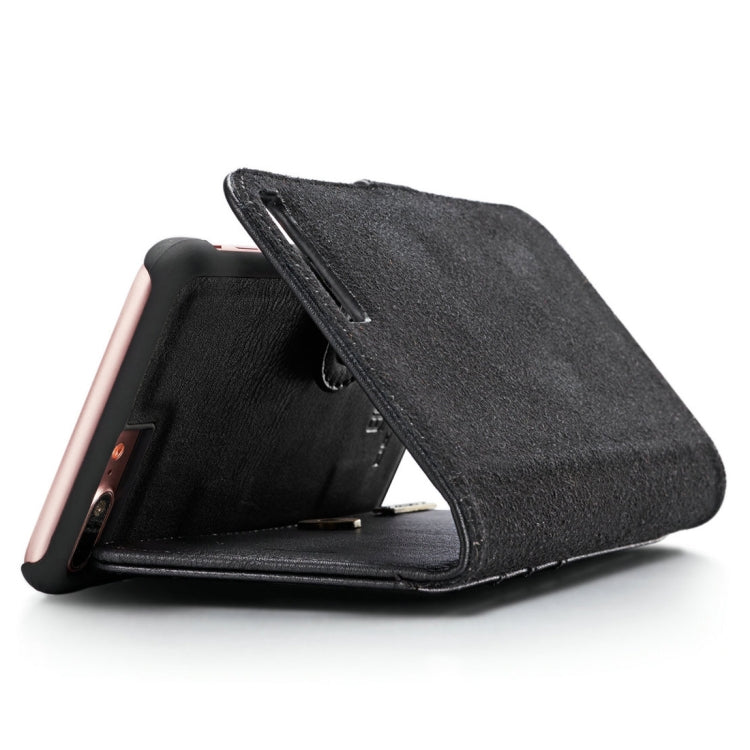 DG.MING para iPhone 8 Plus y iPhone 7 Plus Funda protectora magnética desmontable con tapa horizontal con textura Crazy Horse con soporte, ranuras para tarjetas y billetera, iPhone 8P & 7P