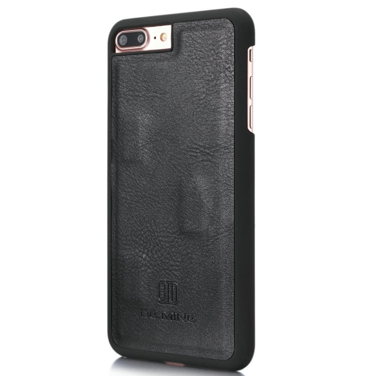 DG.MING para iPhone 8 Plus y iPhone 7 Plus Funda protectora magnética desmontable con tapa horizontal con textura Crazy Horse con soporte, ranuras para tarjetas y billetera, iPhone 8P & 7P