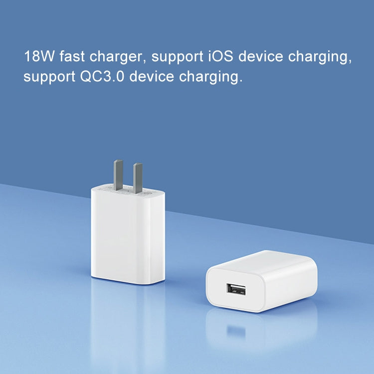 Adaptador de cargador de pared original Xiaomi 18W Cargador rápido USB de un solo puerto, enchufe de EE. UU., 18W