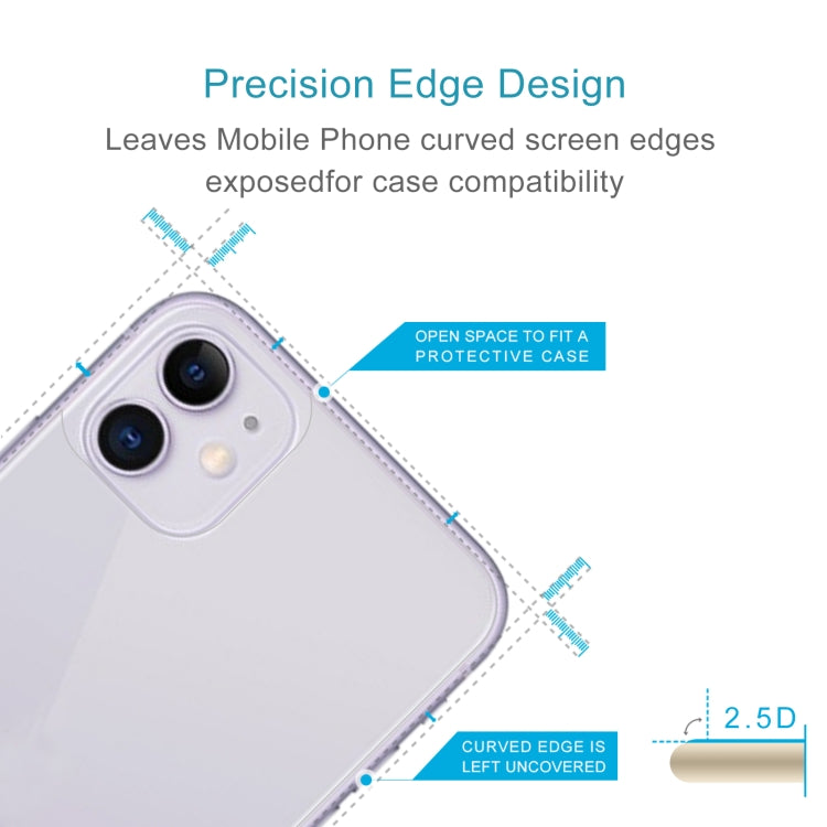 Para iPhone 11 9H 2.5D Media pantalla Película de vidrio templado transparente para teléfono móvil Película trasera, For iPhone 11 (1 PC)
