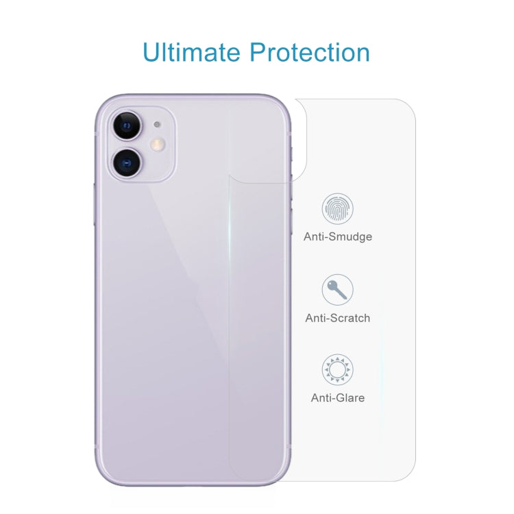 Para iPhone 11 9H 2.5D Media pantalla Película de vidrio templado transparente para teléfono móvil Película trasera, For iPhone 11 (1 PC)