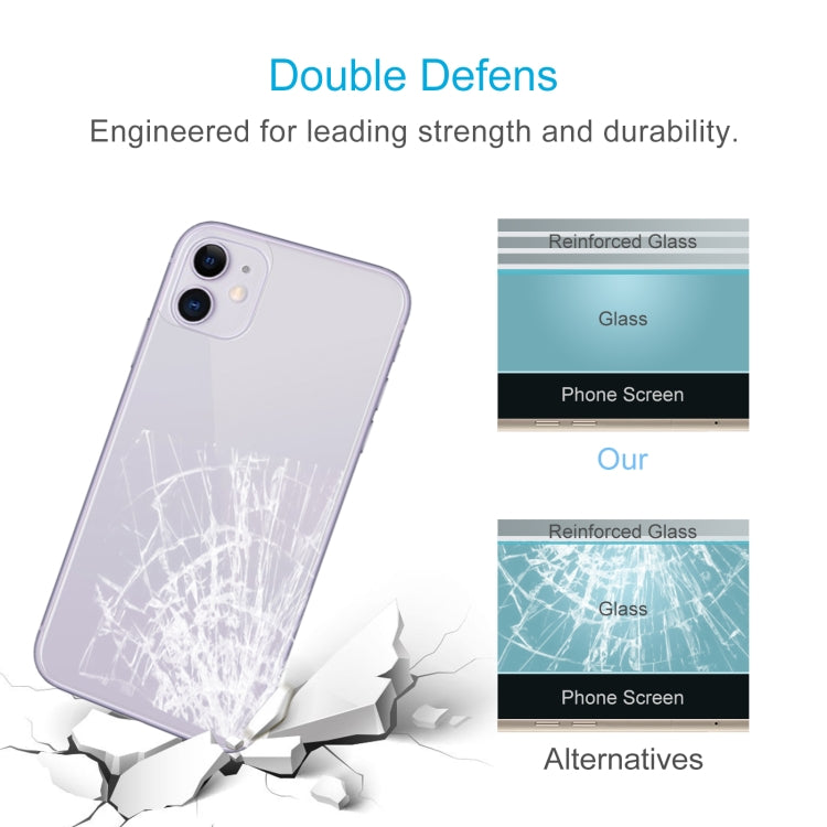 Para iPhone 11 9H 2.5D Media pantalla Película de vidrio templado transparente para teléfono móvil Película trasera, For iPhone 11 (1 PC)