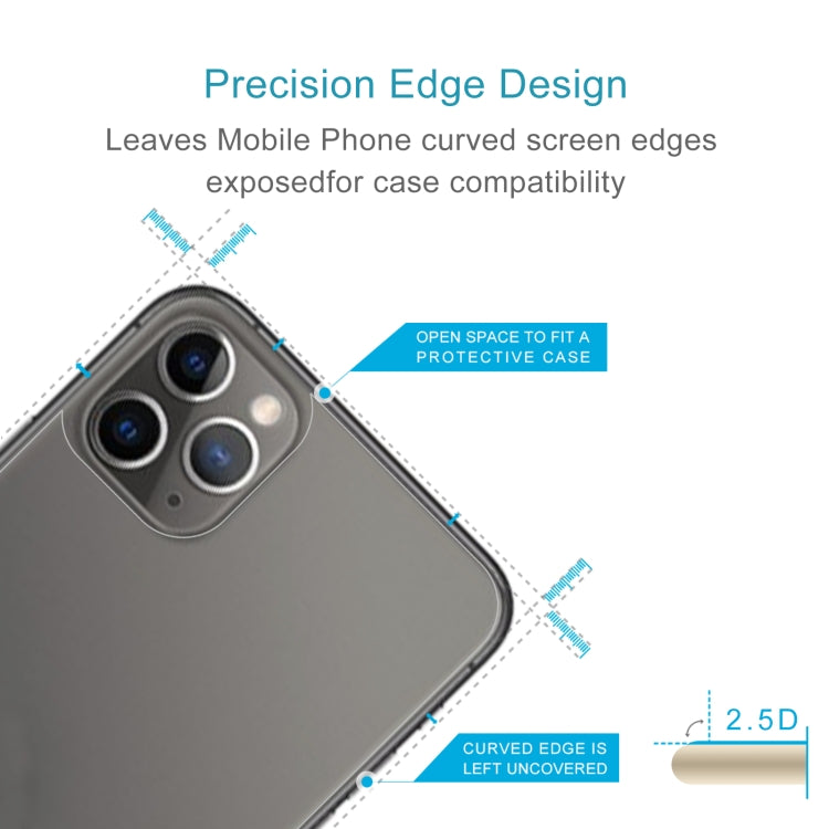 Para iPhone 11 Pro Max 9H 2.5D Media pantalla Película de vidrio templado transparente para teléfono móvil Película trasera, For iPhone 11 Pro Max (1 PC)