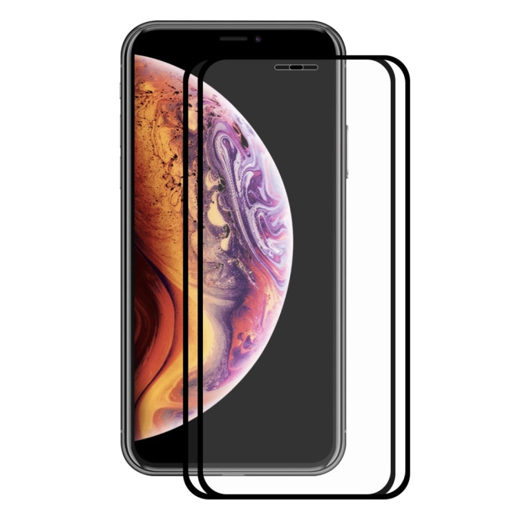 Para iPhone X / XS 2 piezas ENKAY Hat-Prince 0,2 mm 9H 2.5D Película de vidrio templado de pantalla completa, For X / XS  (2.5D)