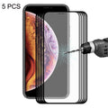 Para iPhone X / XS 5 piezas ENKAY Hat-Prince 0,2 mm 9H 2.5D Película de vidrio templado de pantalla completa, For X / XS (2.5D)