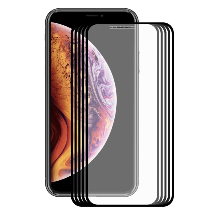 Para iPhone X / XS 5 piezas ENKAY Hat-Prince 0,2 mm 9H 2.5D Película de vidrio templado de pantalla completa, For X / XS (2.5D)