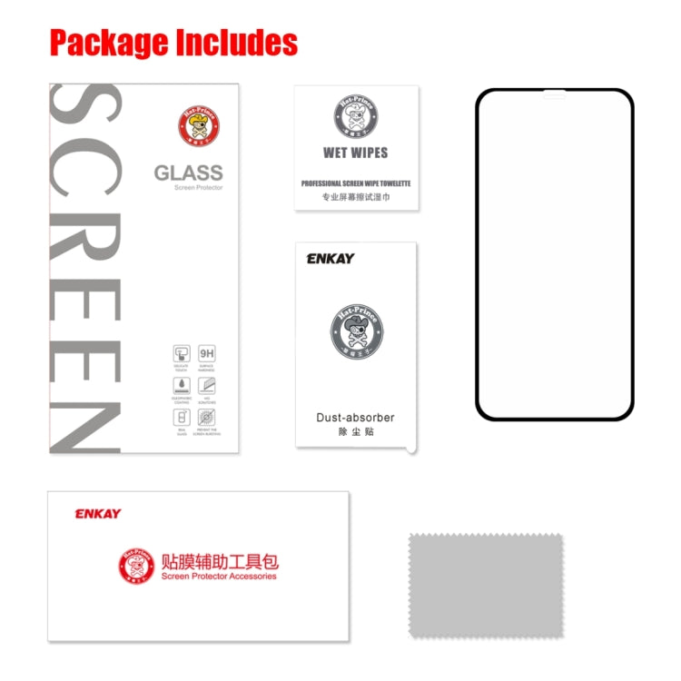 Para iPhone XS Max ENKAY Hat-Prince 0.2mm 9H 2.5D Película de vidrio templado de pantalla completa, For XS Max (2.5D)