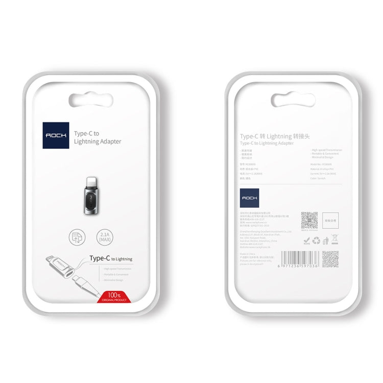 Adaptador de auriculares convertidor de audio portátil ROCK 2.1A USB-C/Type-C a 8 pines