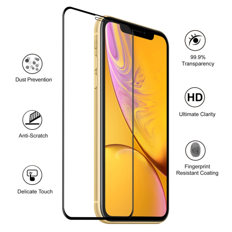 Para iPhone XR ENKAY Hat-Prince 0,26 mm 9H 6D Película de vidrio templado de pantalla completa curvada, For XR (6D)