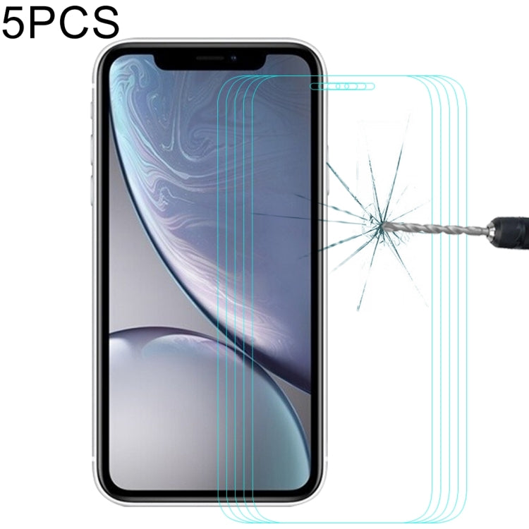 Para iPhone XR 5 piezas ENKAY Hat-Prince 0,26 mm 9H 2.5D Película de vidrio templado, For XR (5 PCS)