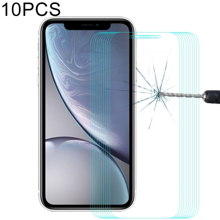 Para iPhone XR 10 piezas ENKAY Hat-Prince 0,26 mm 9H 2.5D Película de vidrio templado, For XR (10 PCS)