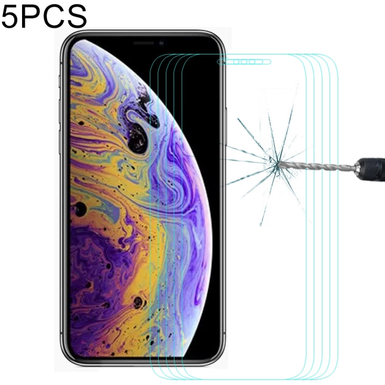 Para iPhone 11 Pro / XS / X 5 piezas ENKAY Hat-Prince 0,26 mm 9H 2.5D Película de vidrio templado, For XS (5 PCS)