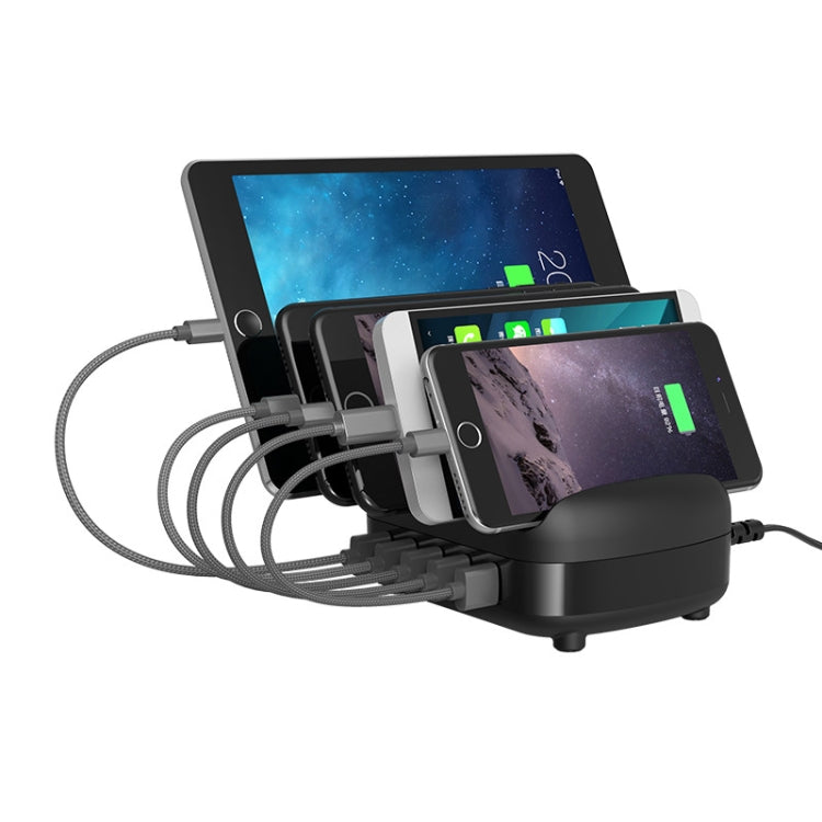 ORICO DUK-5P Estación de carga inteligente con 5 puertos USB de 40 W y soporte para teléfono y tableta, EU Plug