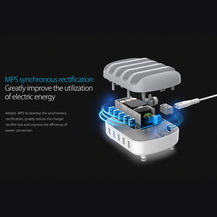 ORICO DUK-5P Estación de carga inteligente con 5 puertos USB de 40 W y soporte para teléfono y tableta, EU Plug