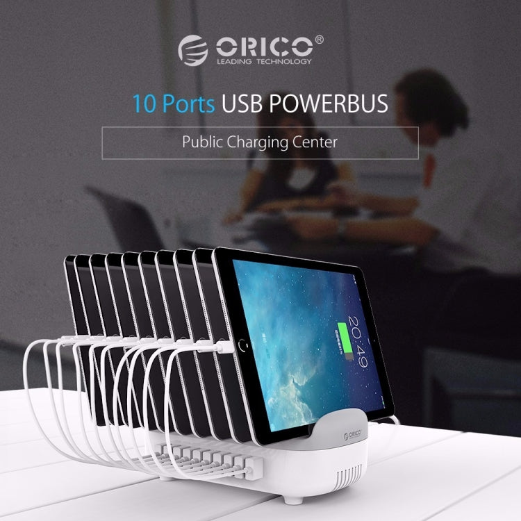 ORICO DUK-10P Estación de carga inteligente con 10 puertos USB de 120 W y soporte para teléfono y tableta, EU Plug(Black), EU Plug(White), US Plug(Black), US Plug(White), UK Plug(Black), UK Plug(White), AU Plug(Black), AU Plug(White)