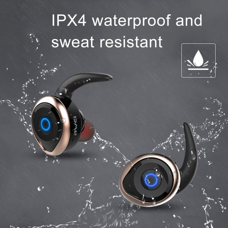 AWEI T1 Auriculares deportivos IPX4 Auriculares estéreo inalámbricos Bluetooth V4.2 a prueba de agua, soporte TWS, T1